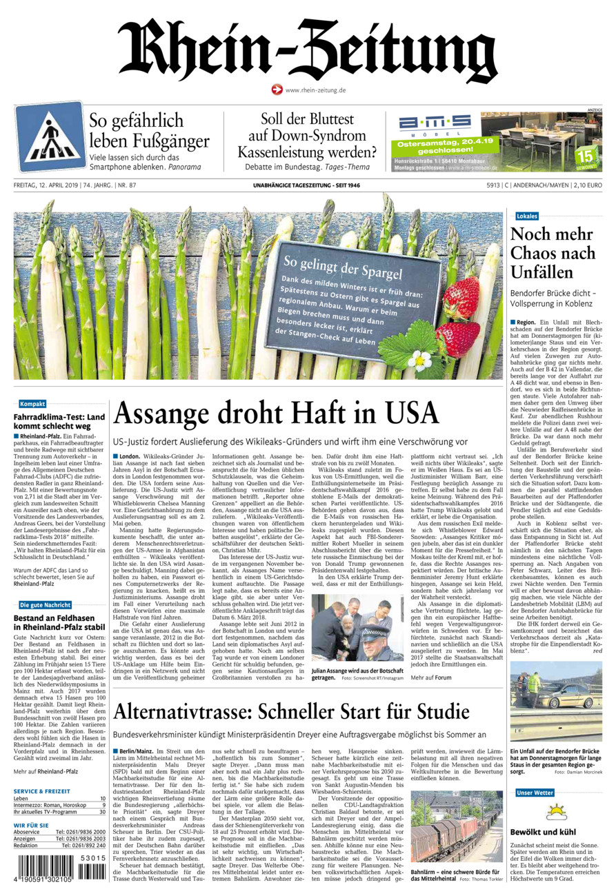 Rhein-Zeitung Andernach & Mayen vom Freitag, 12.04.2019