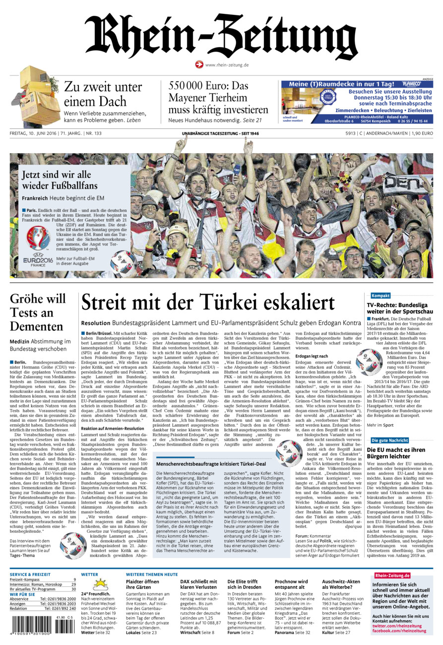 Rhein-Zeitung Andernach & Mayen vom Freitag, 10.06.2016