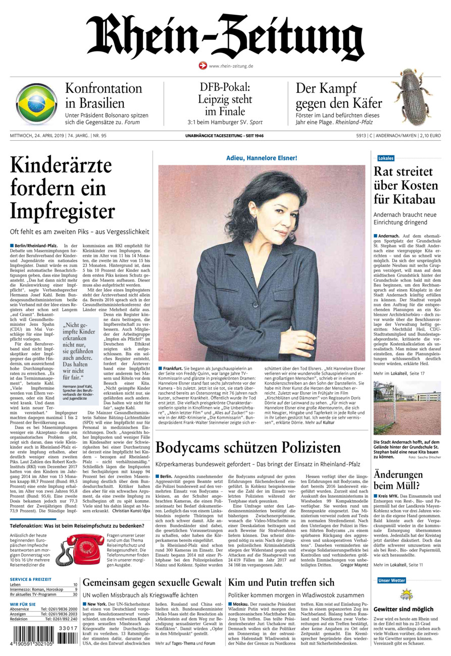 Rhein-Zeitung Andernach & Mayen vom Mittwoch, 24.04.2019