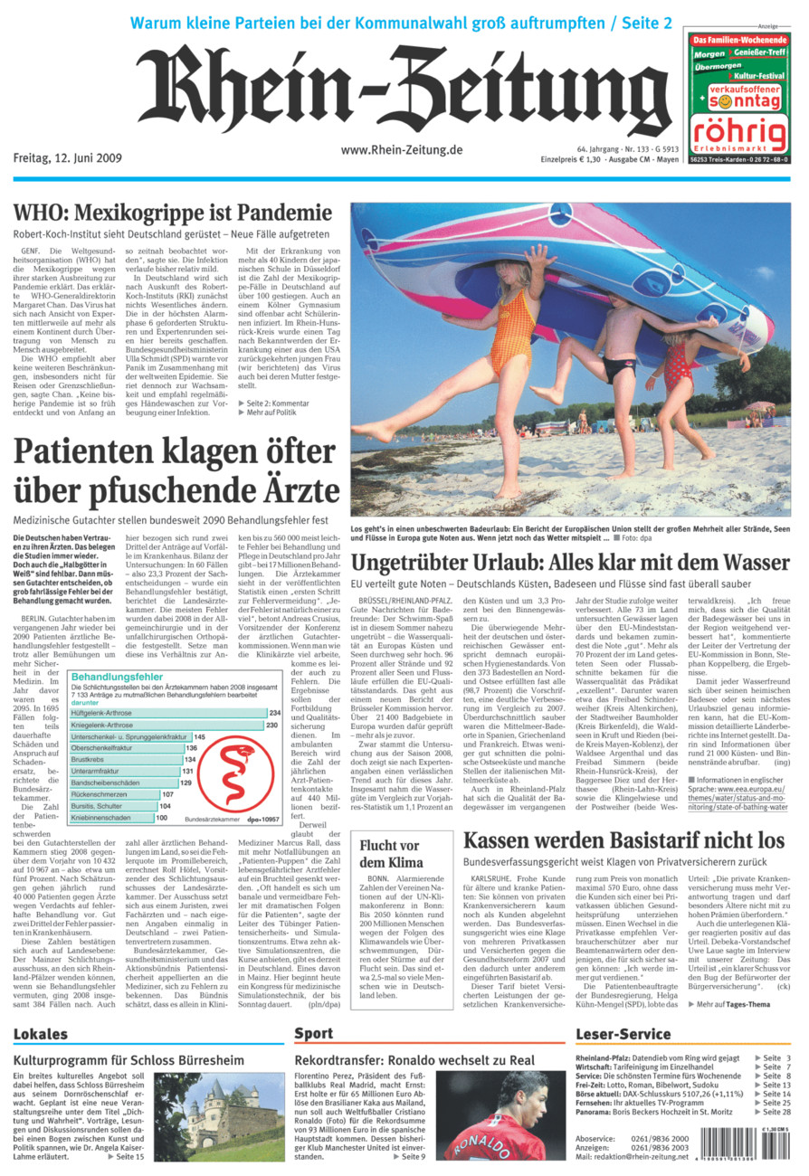 Rhein-Zeitung Andernach & Mayen vom Freitag, 12.06.2009
