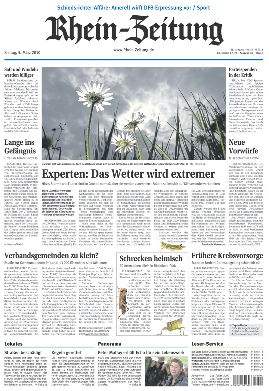 Rhein-Zeitung Andernach & Mayen vom Freitag, 05.03.2010