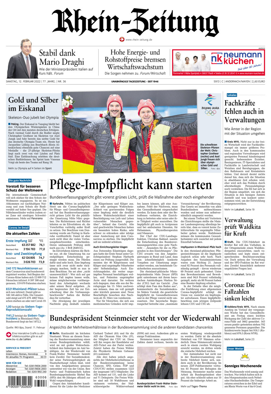 Rhein-Zeitung Andernach & Mayen vom Samstag, 12.02.2022