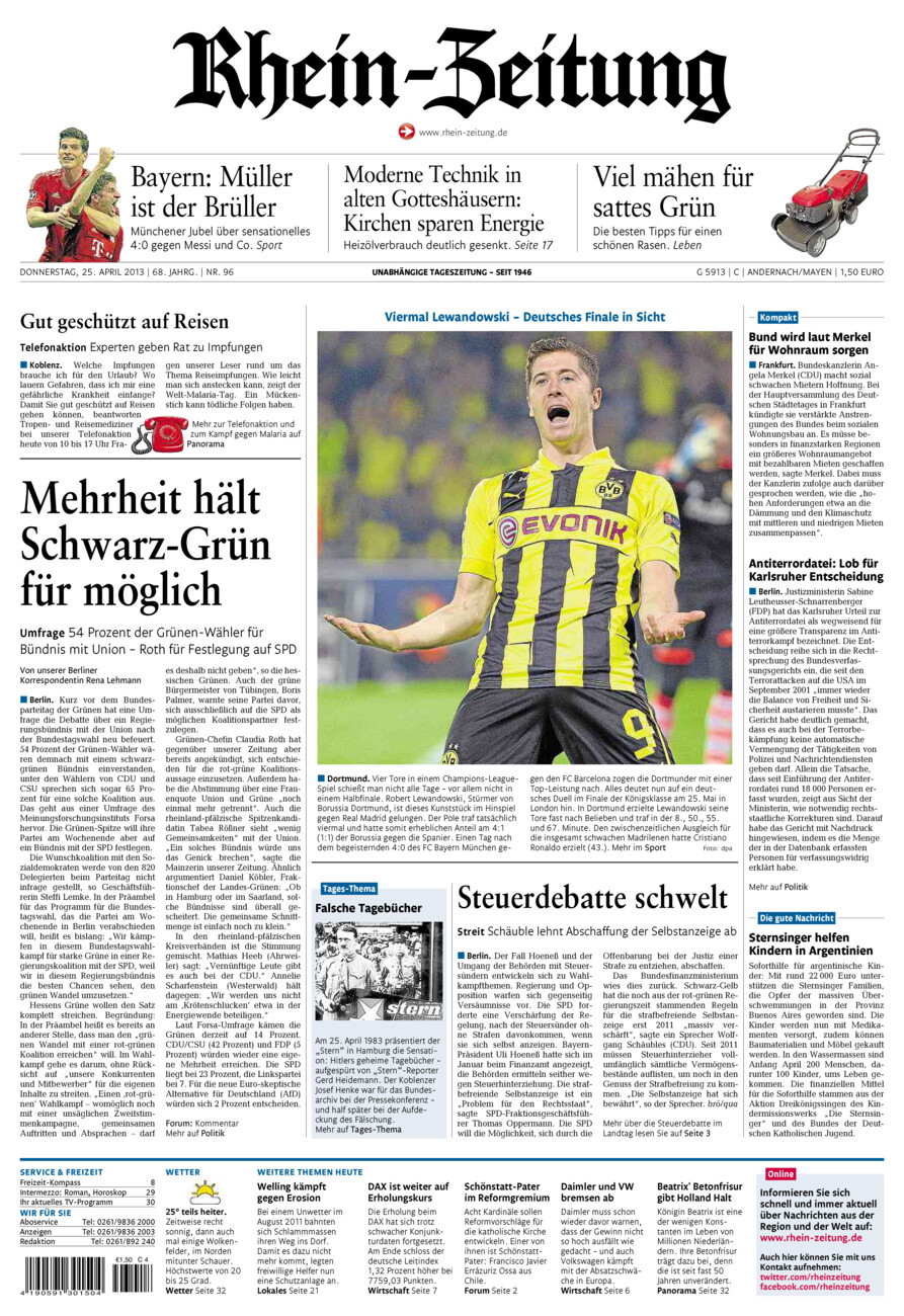 Rhein-Zeitung Andernach & Mayen vom Donnerstag, 25.04.2013