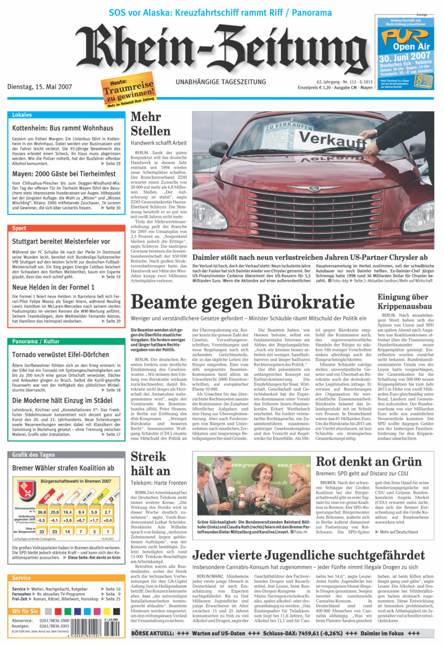 Rhein-Zeitung Andernach & Mayen vom Dienstag, 15.05.2007