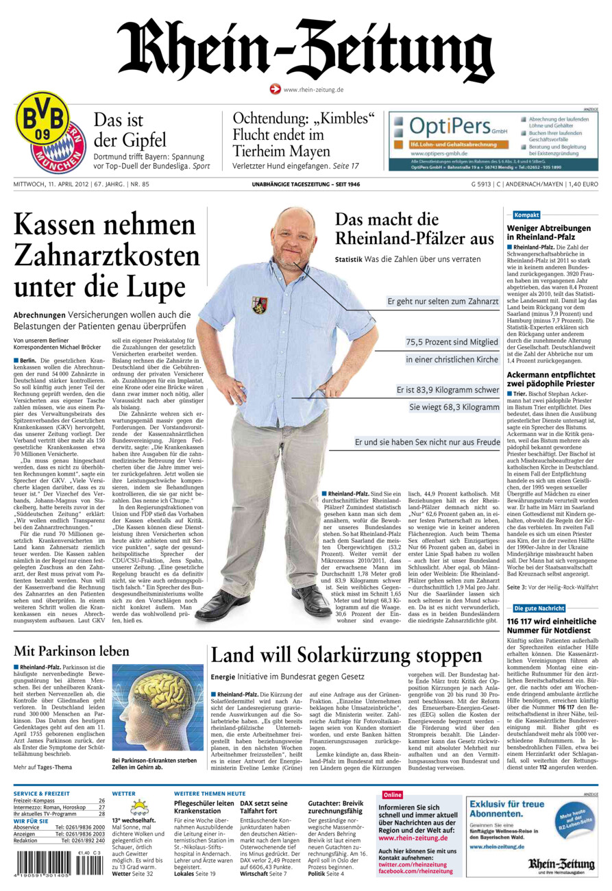 Rhein-Zeitung Andernach & Mayen vom Mittwoch, 11.04.2012