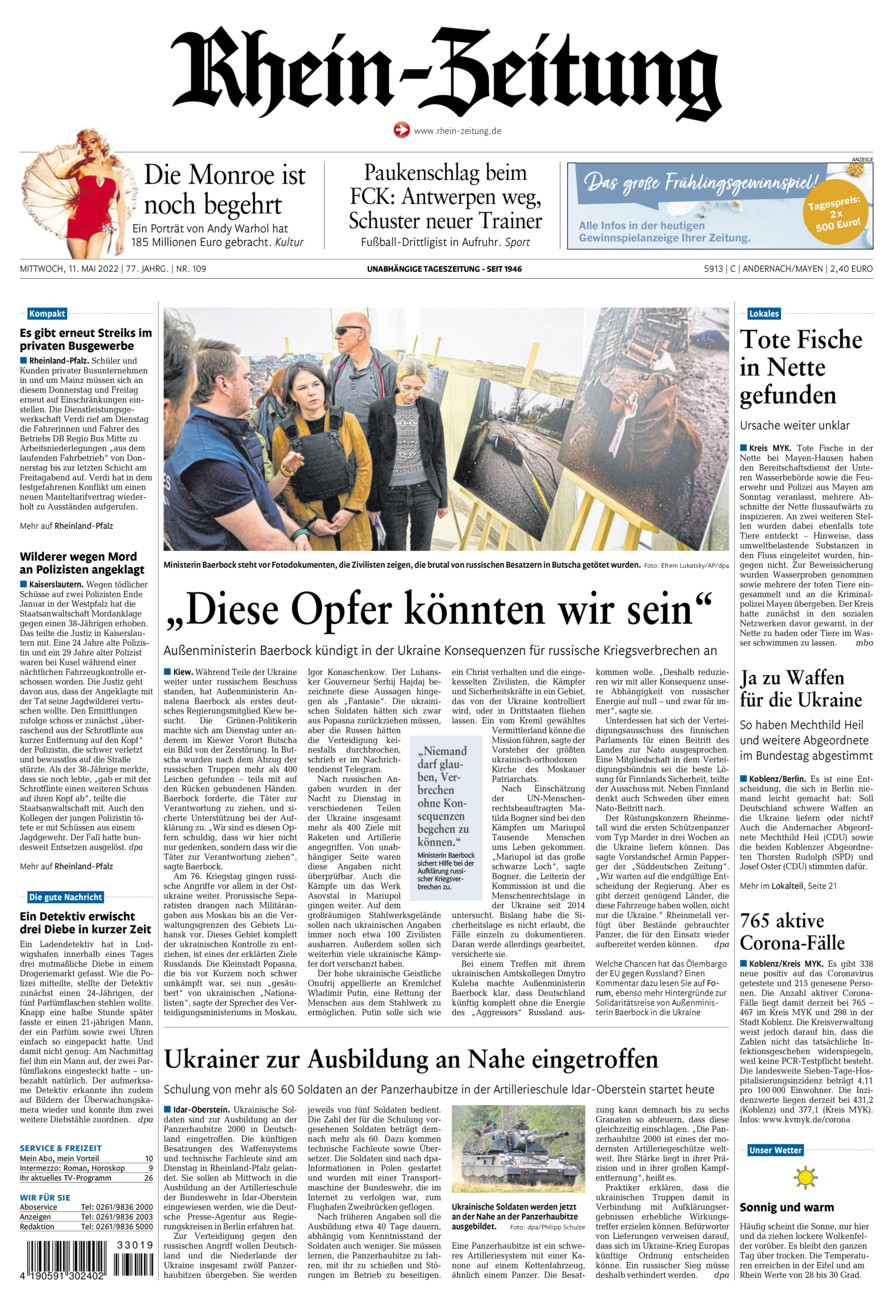 Rhein-Zeitung Andernach & Mayen vom Mittwoch, 11.05.2022