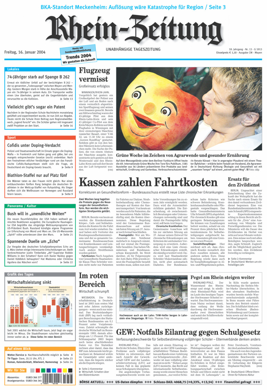 Rhein-Zeitung Andernach & Mayen vom Freitag, 16.01.2004