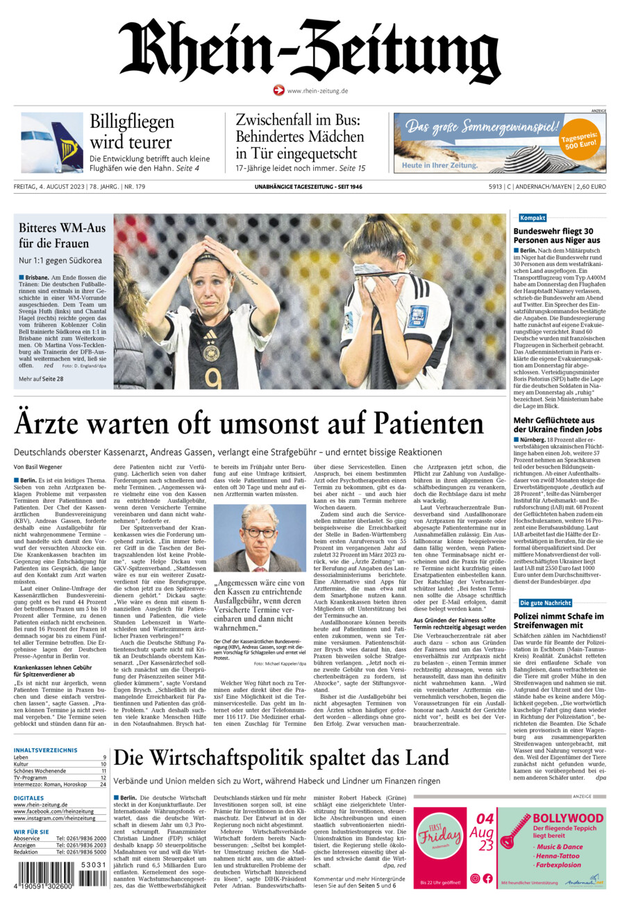 Rhein-Zeitung Andernach & Mayen vom Freitag, 04.08.2023