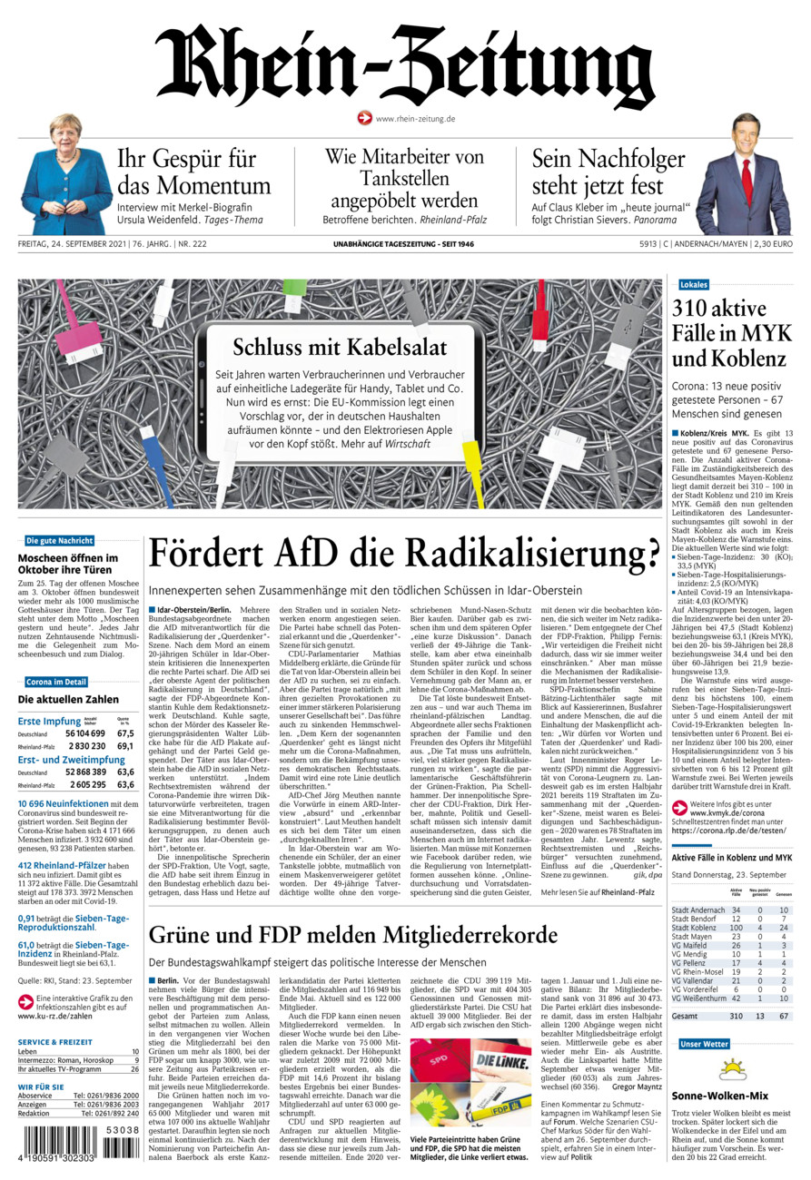 Rhein-Zeitung Andernach & Mayen vom Freitag, 24.09.2021