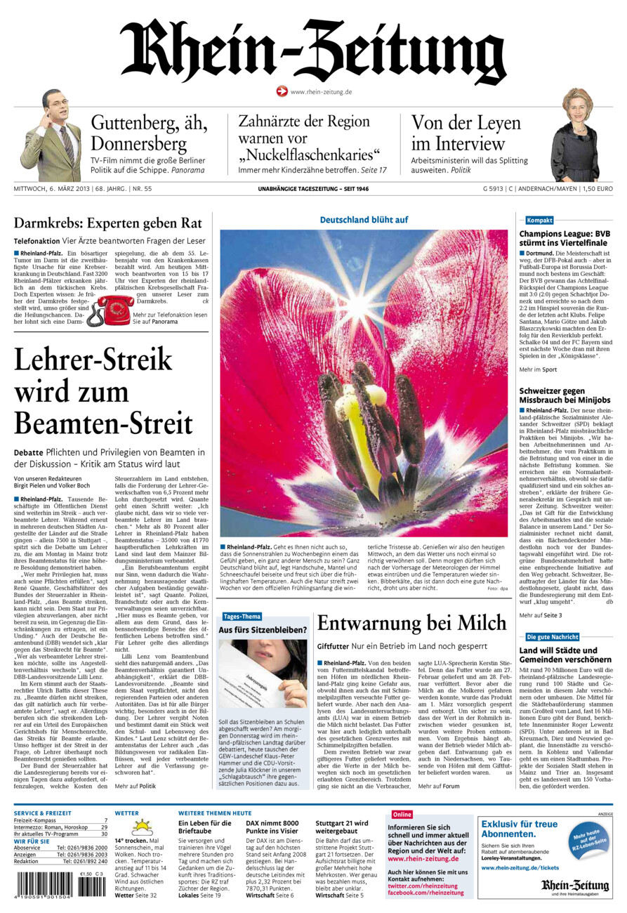 Rhein-Zeitung Andernach & Mayen vom Mittwoch, 06.03.2013