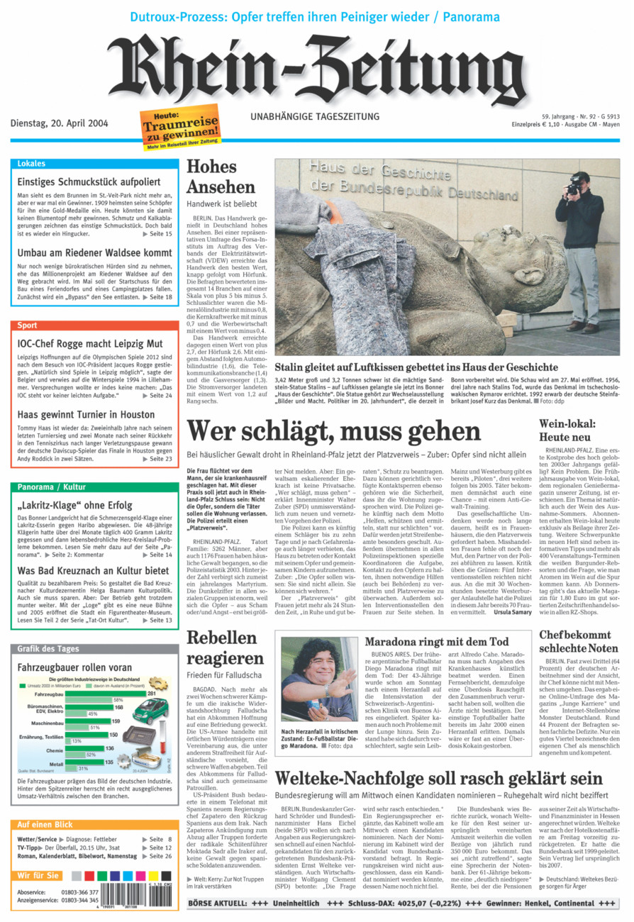 Rhein-Zeitung Andernach & Mayen vom Dienstag, 20.04.2004