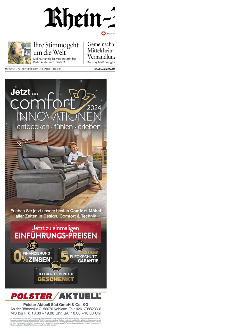 Rhein-Zeitung Andernach & Mayen vom Mittwoch, 27.12.2023