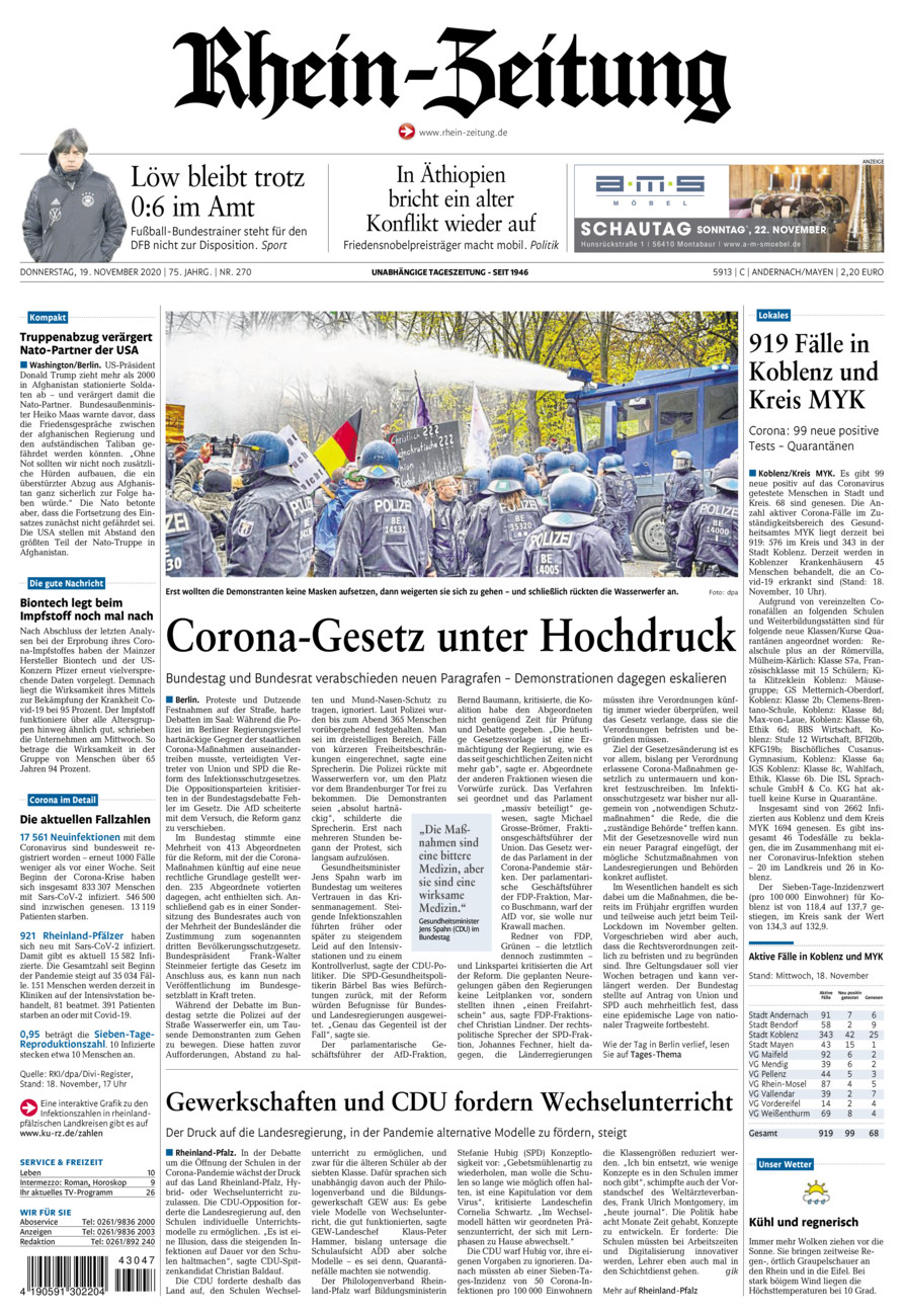Rhein-Zeitung Andernach & Mayen vom Donnerstag, 19.11.2020