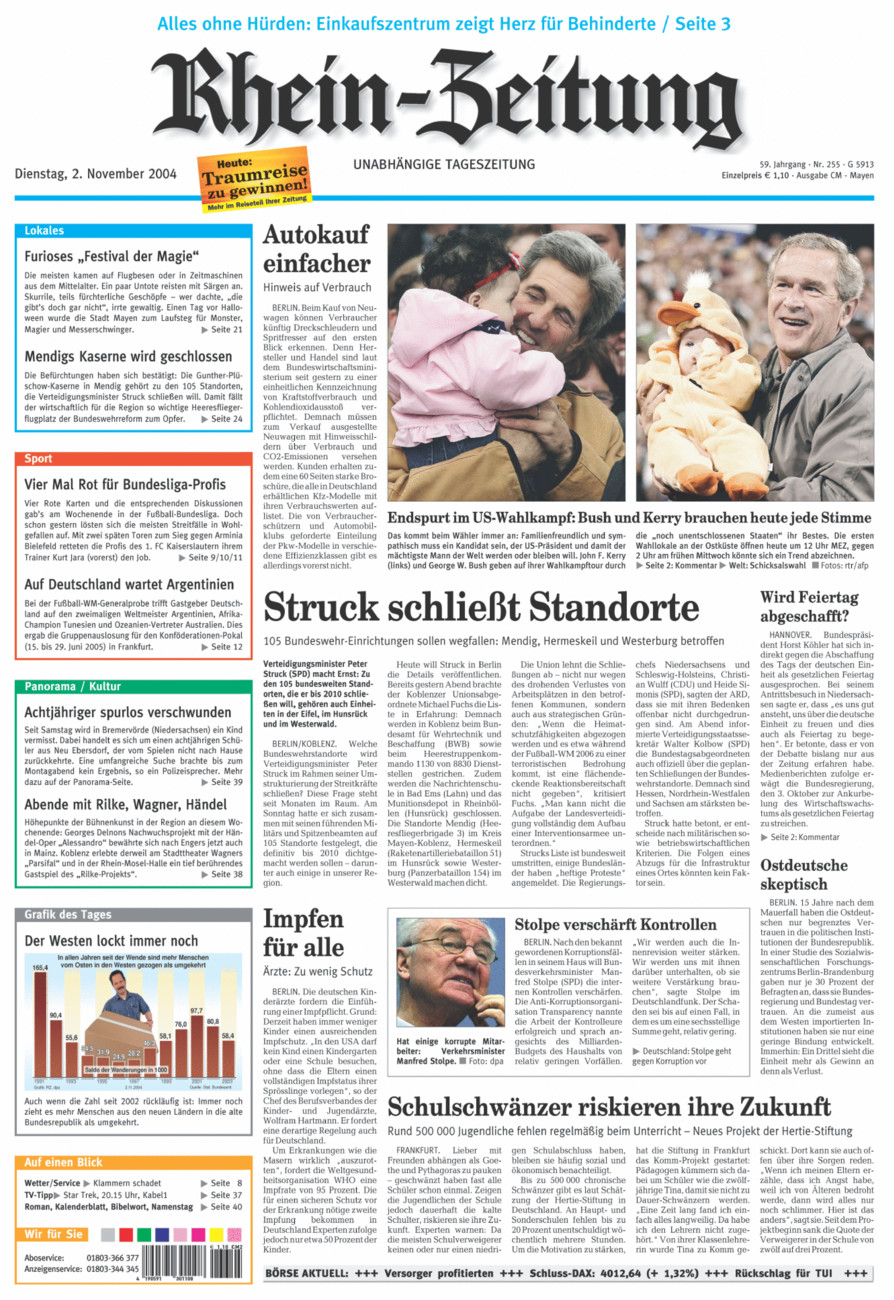 Rhein-Zeitung Andernach & Mayen vom Dienstag, 02.11.2004