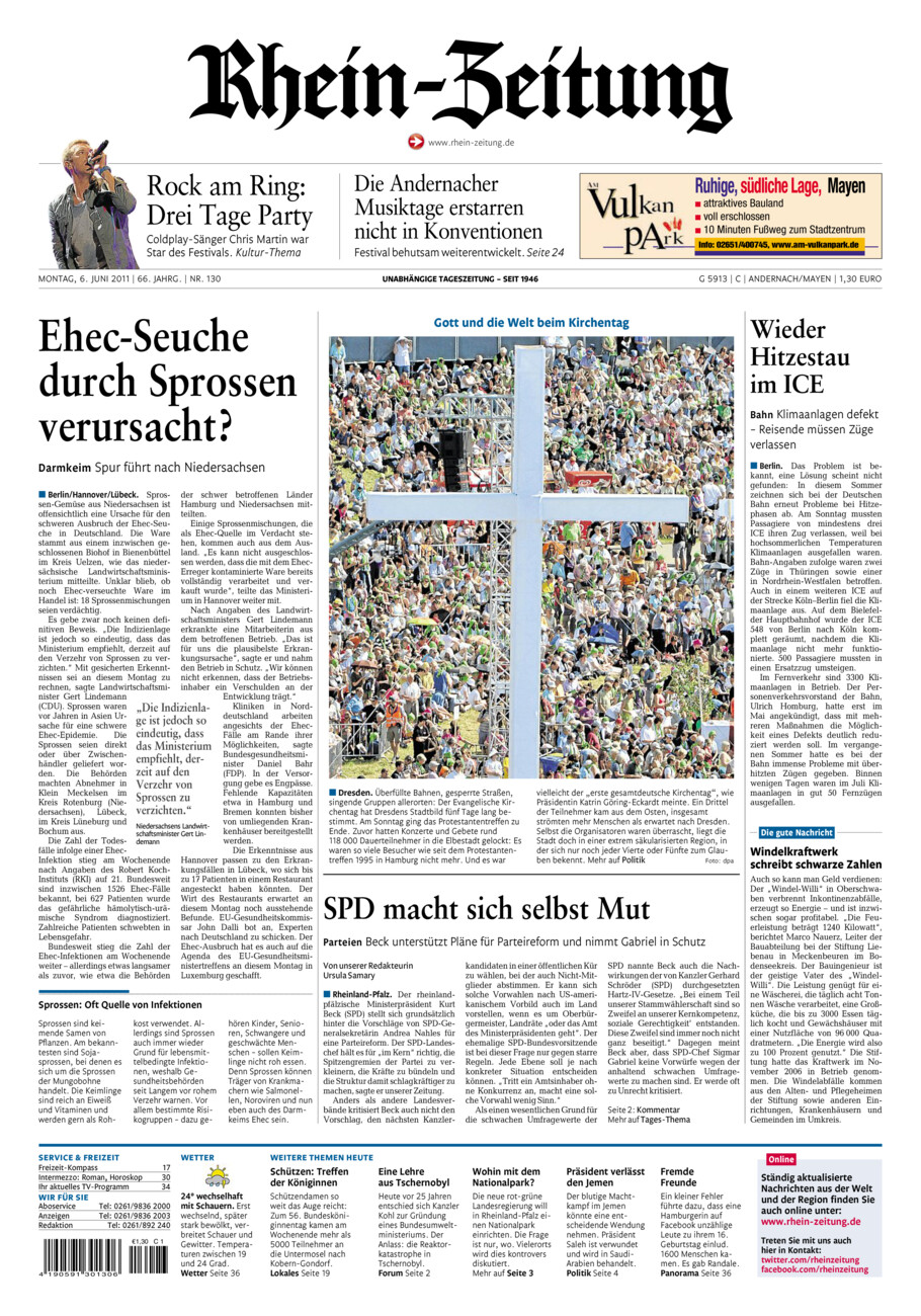 Rhein-Zeitung Andernach & Mayen vom Montag, 06.06.2011