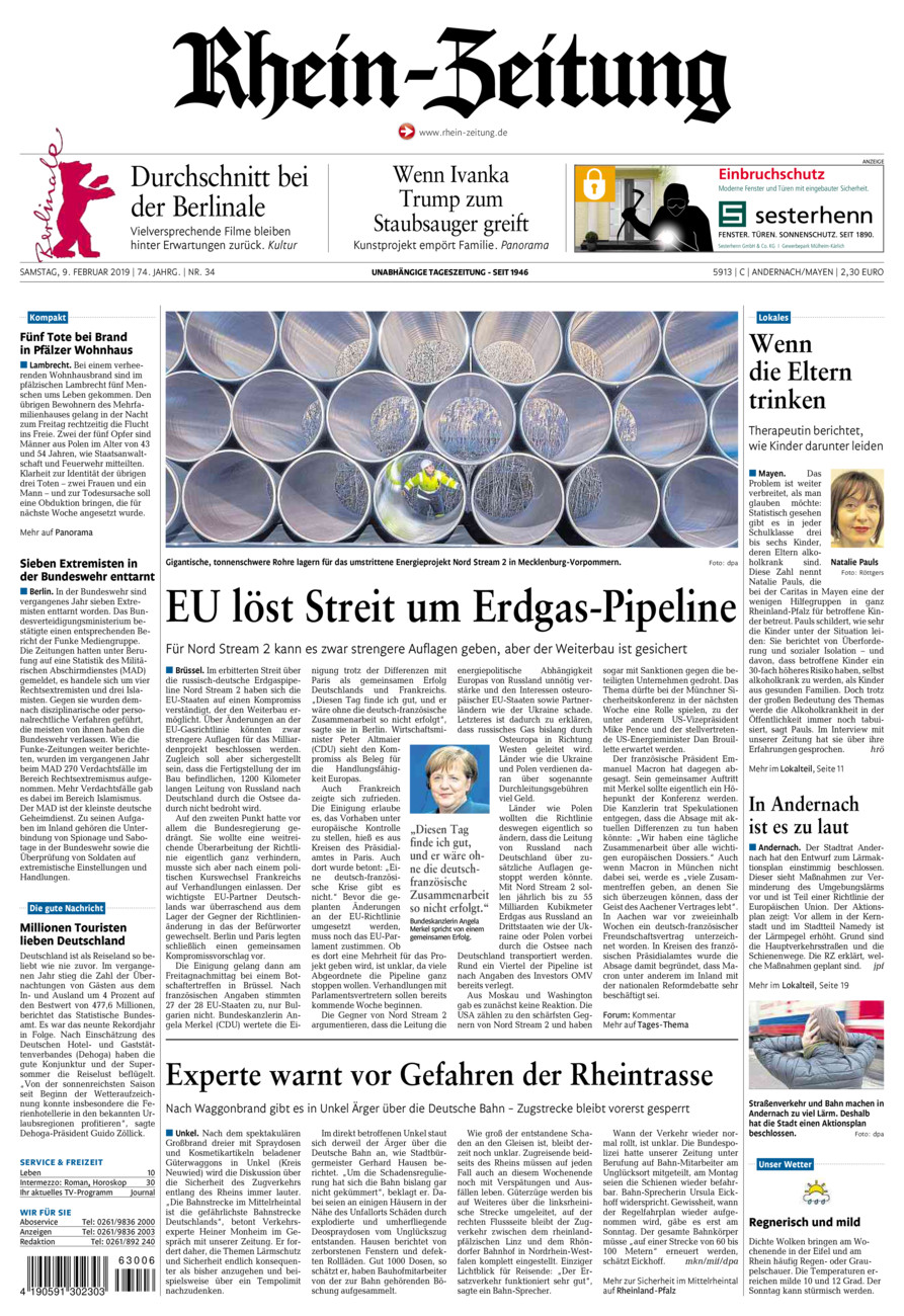 Rhein-Zeitung Andernach & Mayen vom Samstag, 09.02.2019