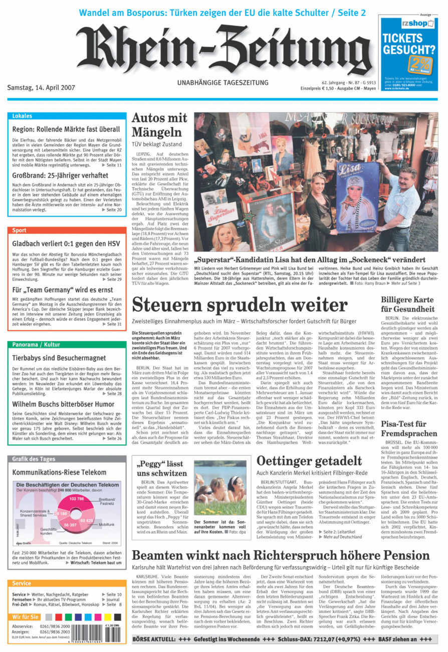 Rhein-Zeitung Andernach & Mayen vom Samstag, 14.04.2007