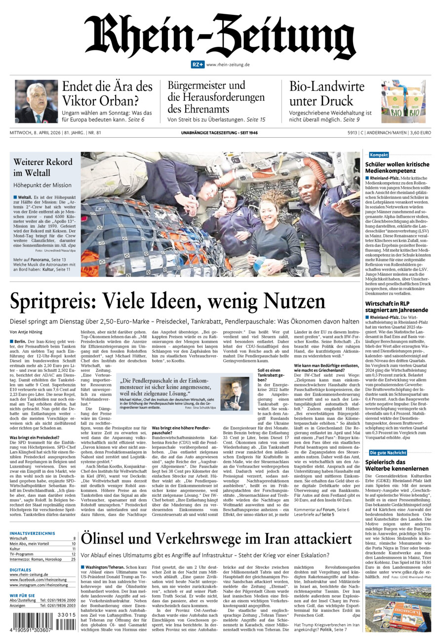 Rhein-Zeitung Andernach & Mayen vom Mittwoch, 08.04.2026