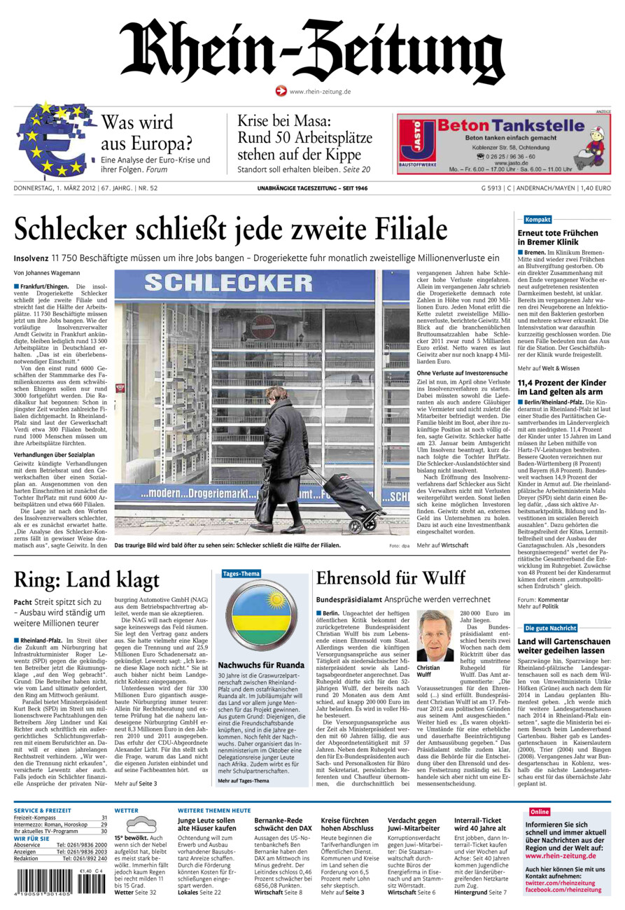 Rhein-Zeitung Andernach & Mayen vom Donnerstag, 01.03.2012