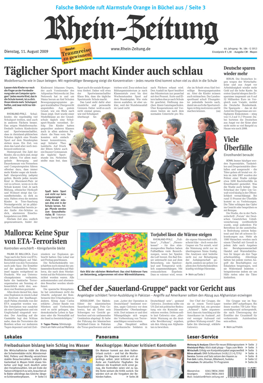 Rhein-Zeitung Andernach & Mayen vom Dienstag, 11.08.2009
