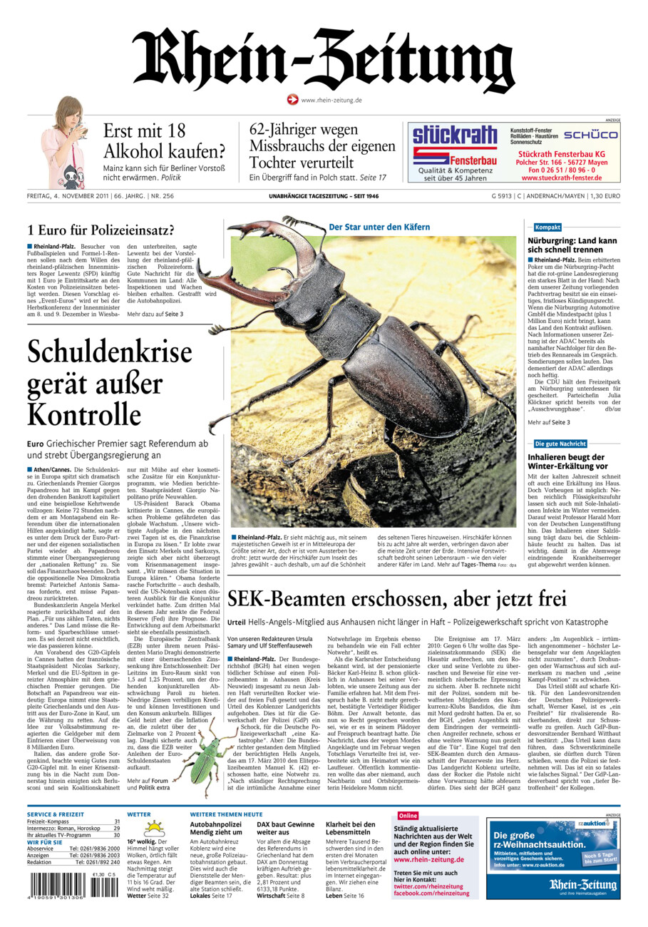 Rhein-Zeitung Andernach & Mayen vom Freitag, 04.11.2011