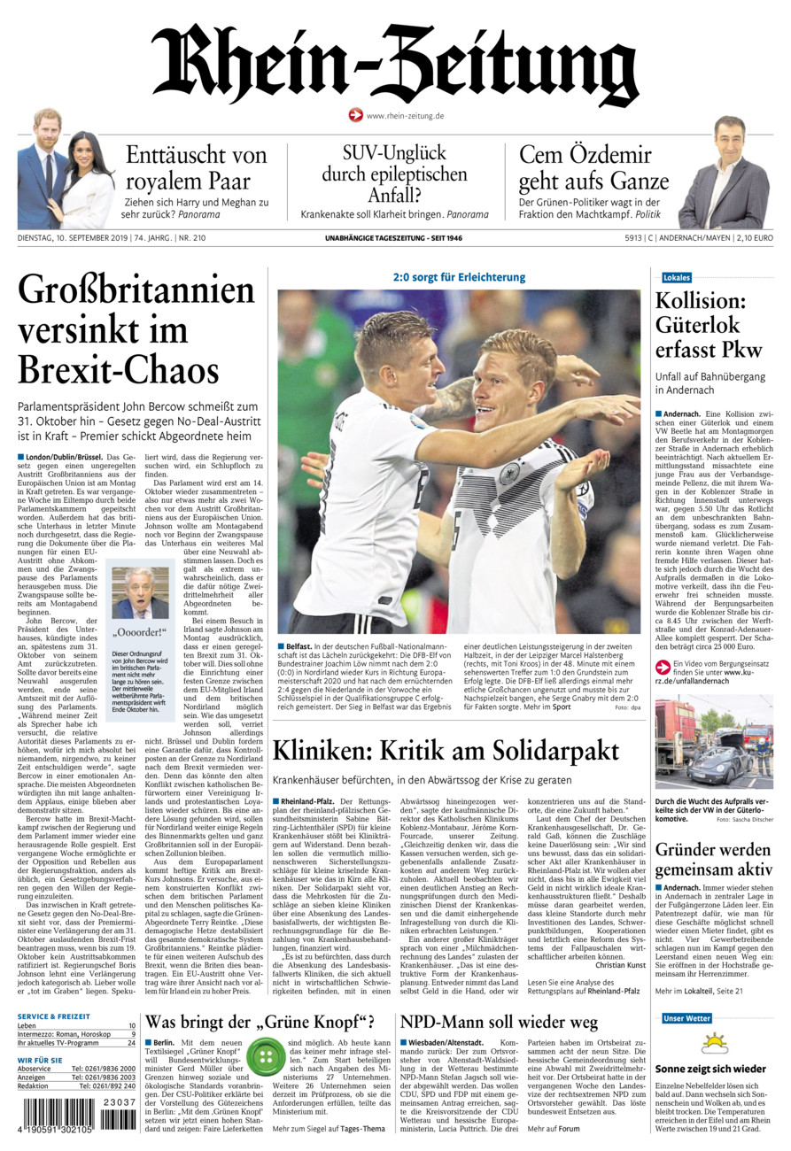 Rhein-Zeitung Andernach & Mayen vom Dienstag, 10.09.2019