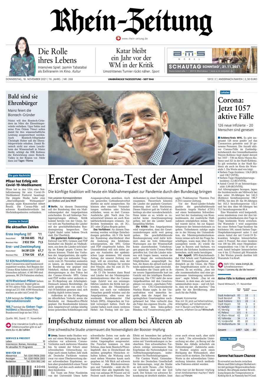 Rhein-Zeitung Andernach & Mayen vom Donnerstag, 18.11.2021