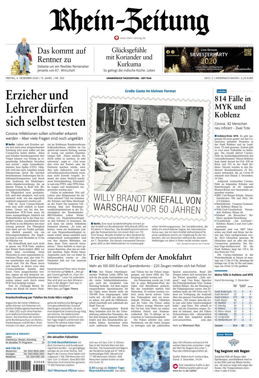 Rhein-Zeitung Andernach & Mayen vom Freitag, 04.12.2020