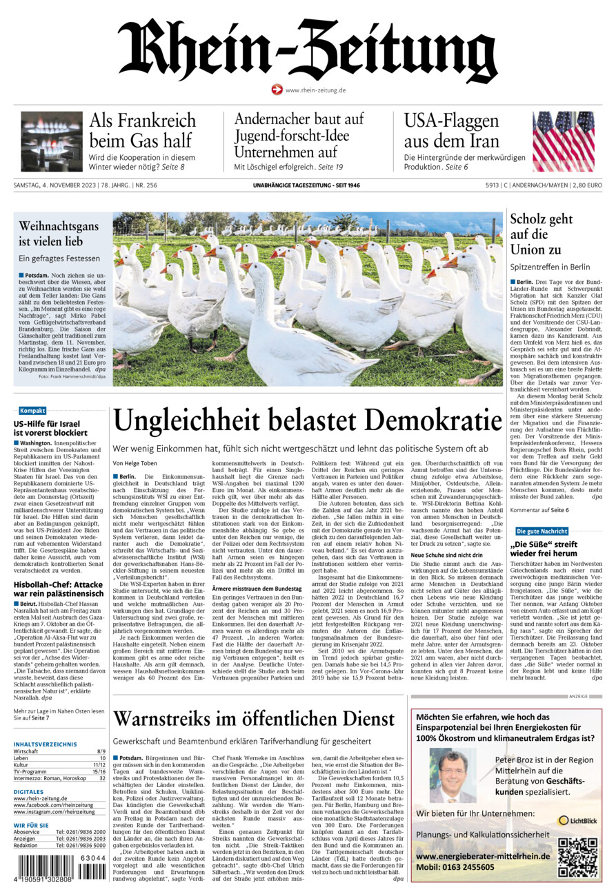 Rhein-Zeitung Andernach & Mayen vom Samstag, 04.11.2023