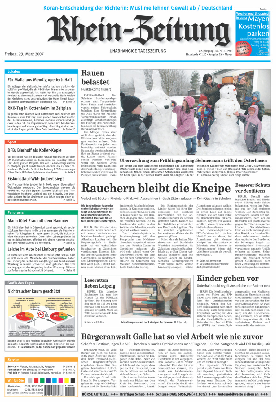 Rhein-Zeitung Andernach & Mayen vom Freitag, 23.03.2007