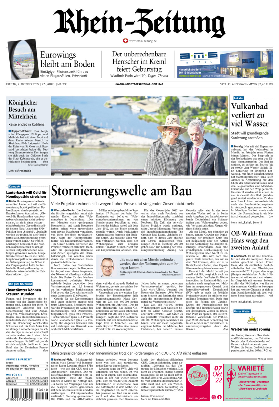 Rhein-Zeitung Andernach & Mayen vom Freitag, 07.10.2022