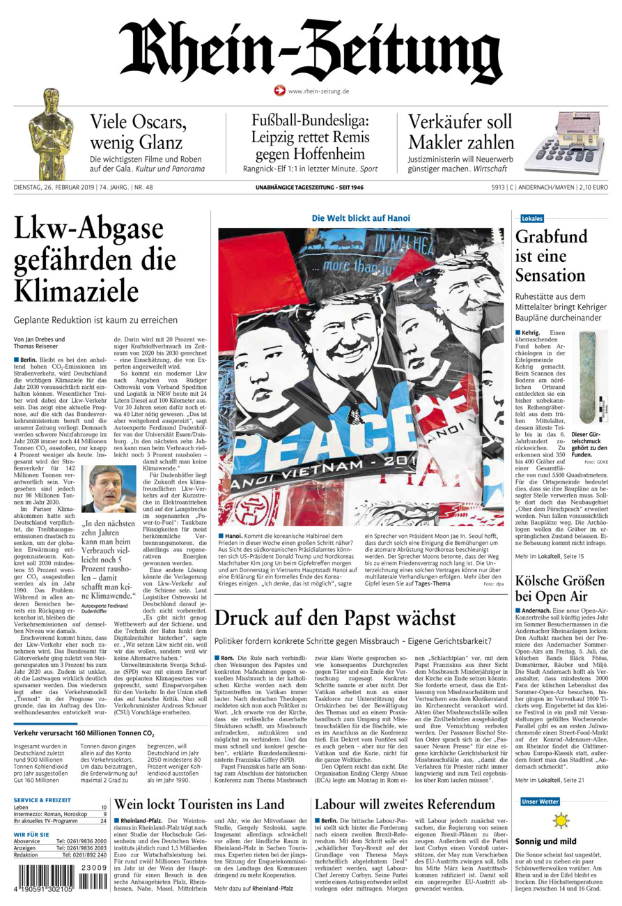 Rhein-Zeitung Andernach & Mayen vom Dienstag, 26.02.2019