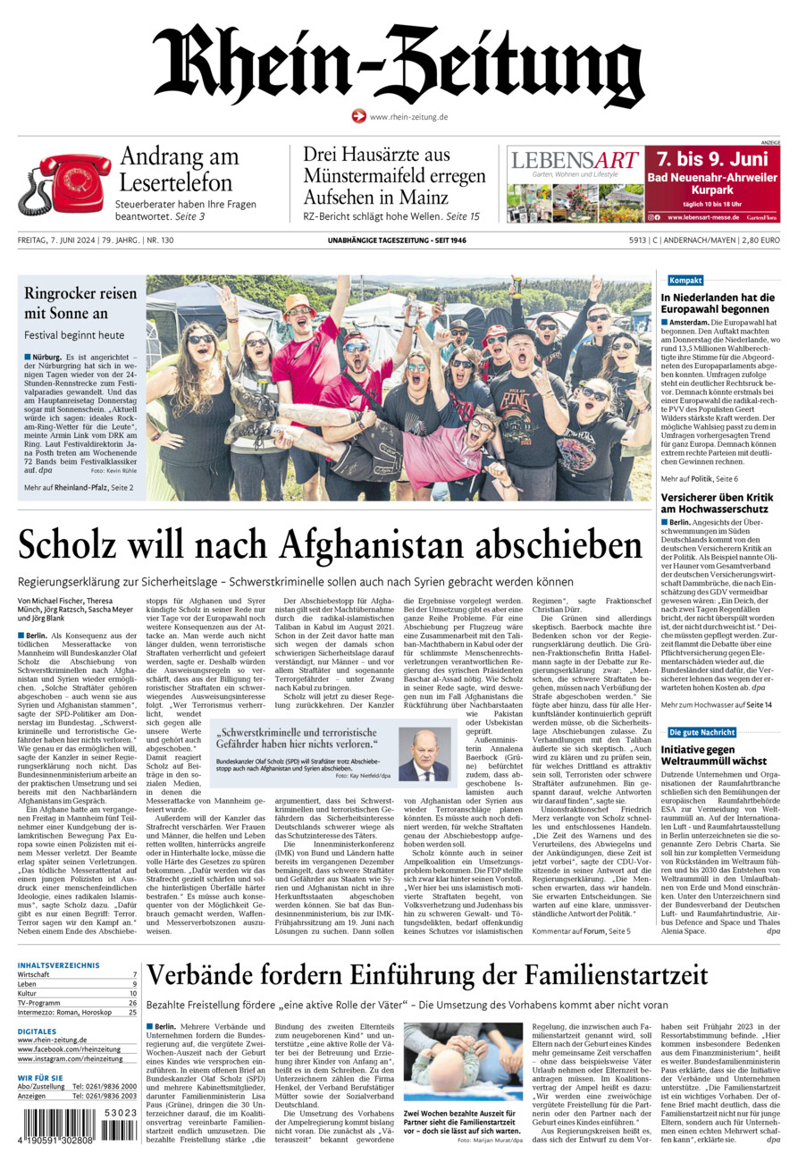 Rhein-Zeitung Andernach & Mayen vom Freitag, 07.06.2024