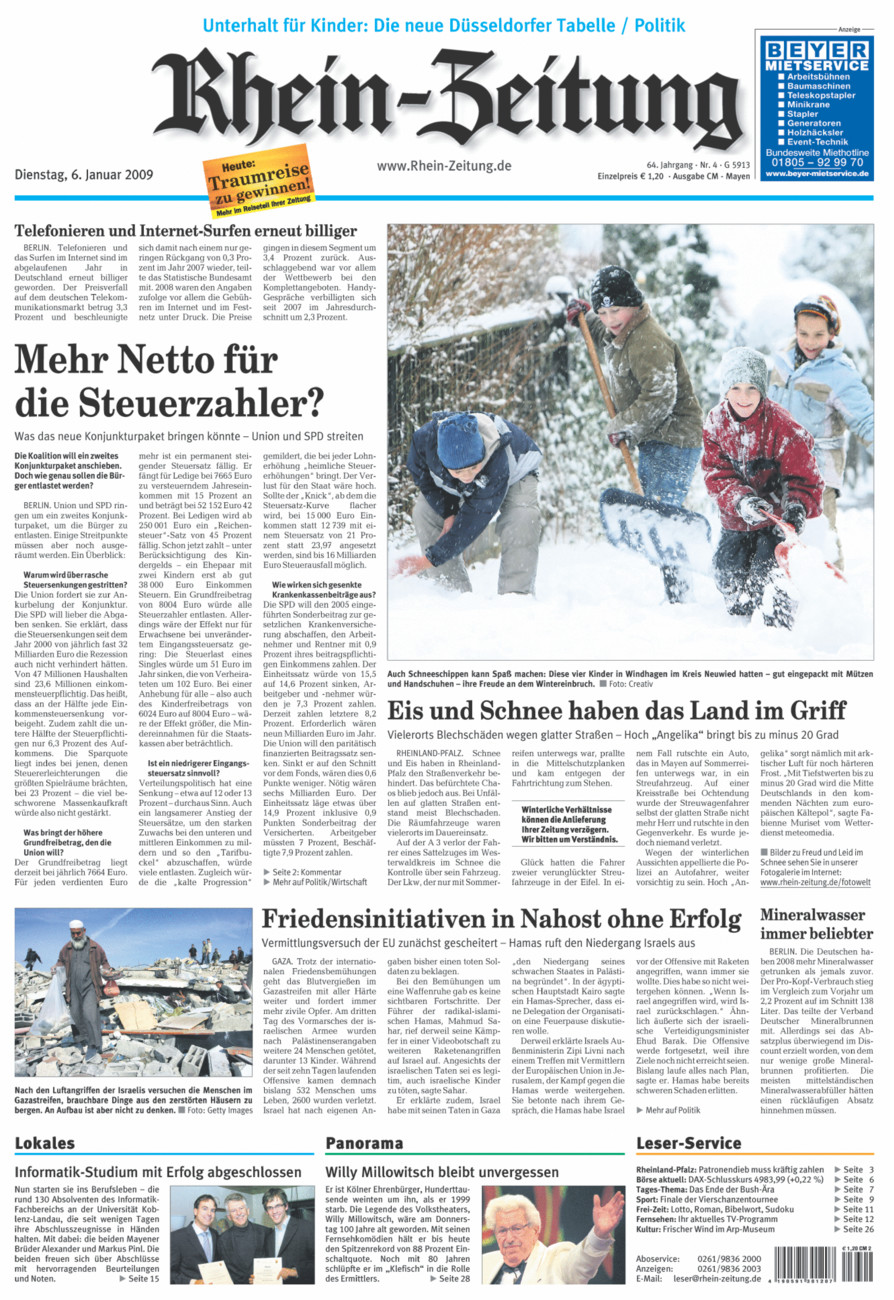 Rhein-Zeitung Andernach & Mayen vom Dienstag, 06.01.2009