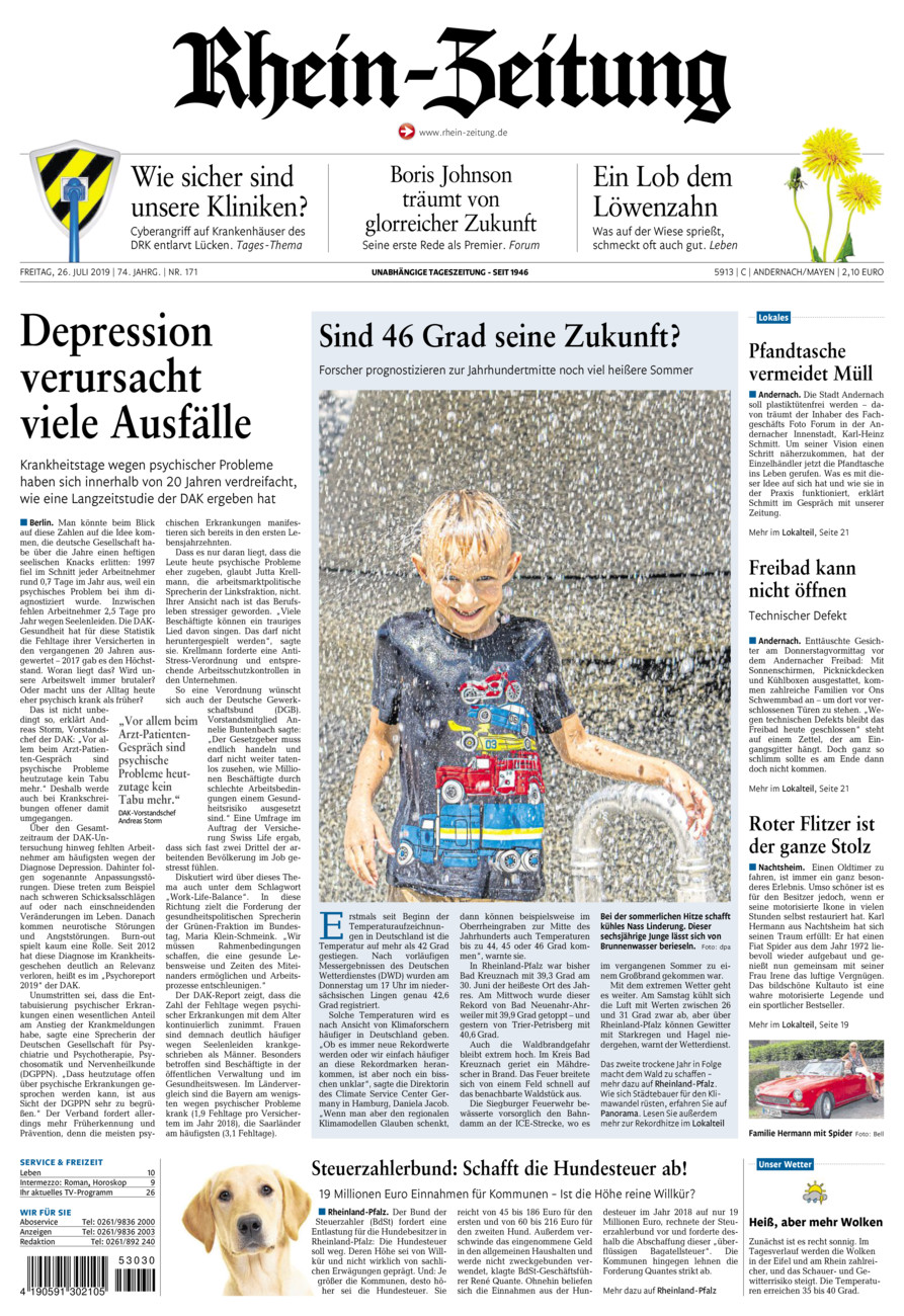 Rhein-Zeitung Andernach & Mayen vom Freitag, 26.07.2019