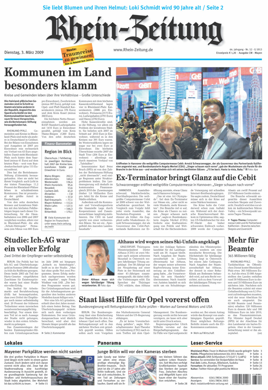 Rhein-Zeitung Andernach & Mayen vom Dienstag, 03.03.2009