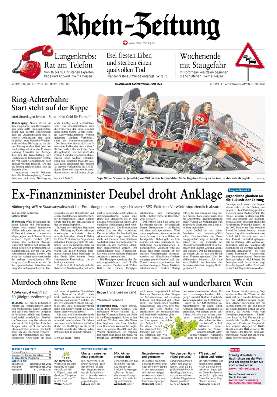 Rhein-Zeitung Andernach & Mayen vom Mittwoch, 20.07.2011