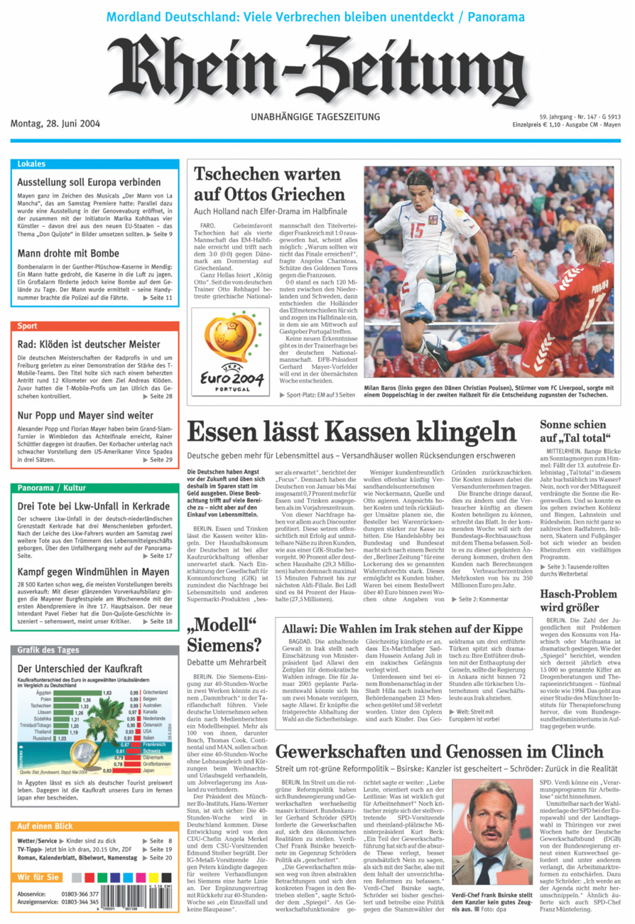 Rhein-Zeitung Andernach & Mayen vom Montag, 28.06.2004
