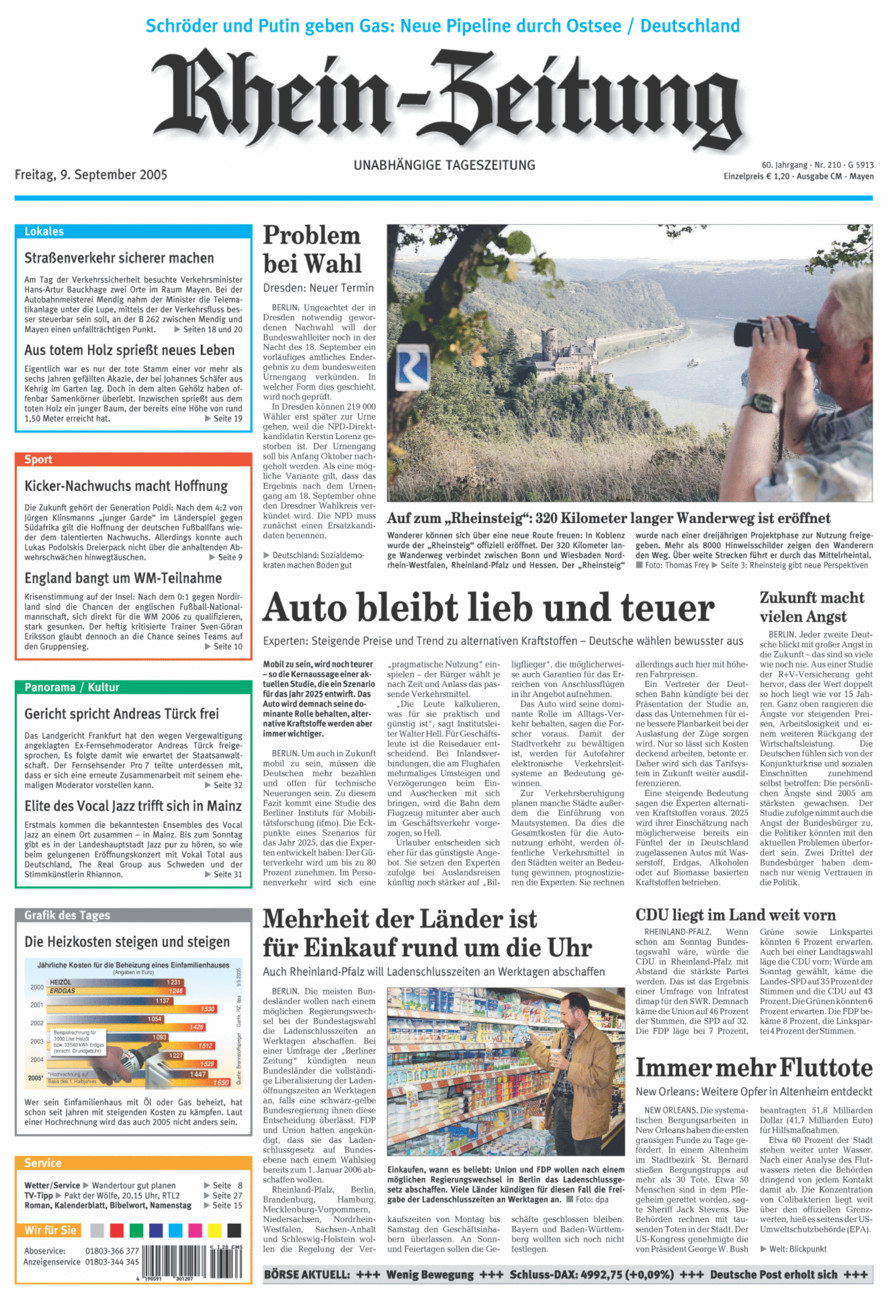 Rhein-Zeitung Andernach & Mayen vom Freitag, 09.09.2005