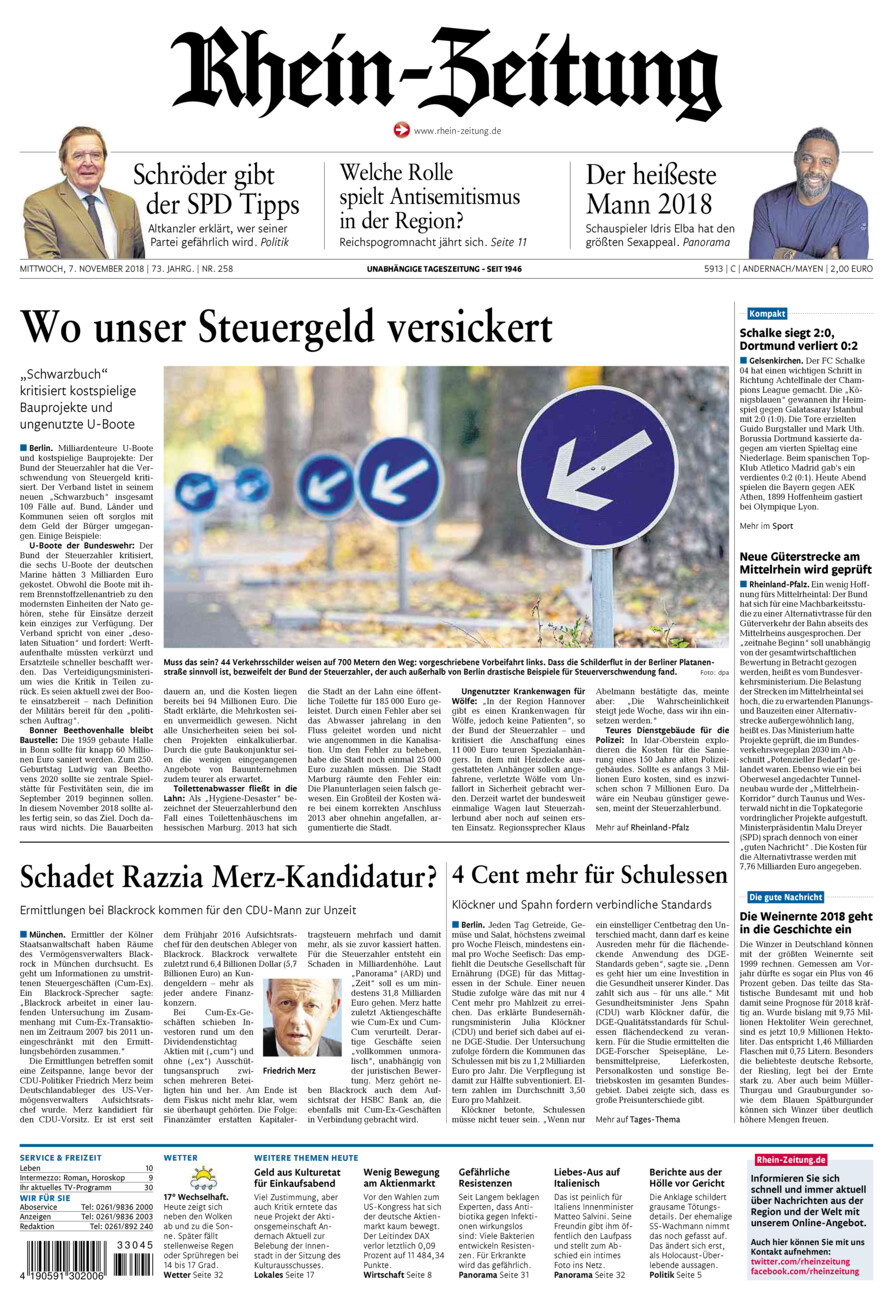 Rhein-Zeitung Andernach & Mayen vom Mittwoch, 07.11.2018