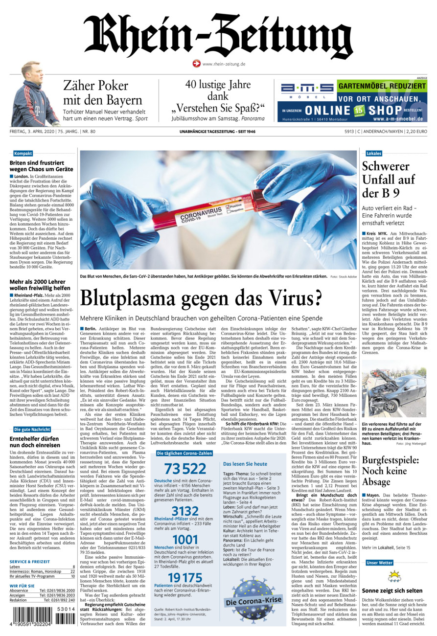 Rhein-Zeitung Andernach & Mayen vom Freitag, 03.04.2020
