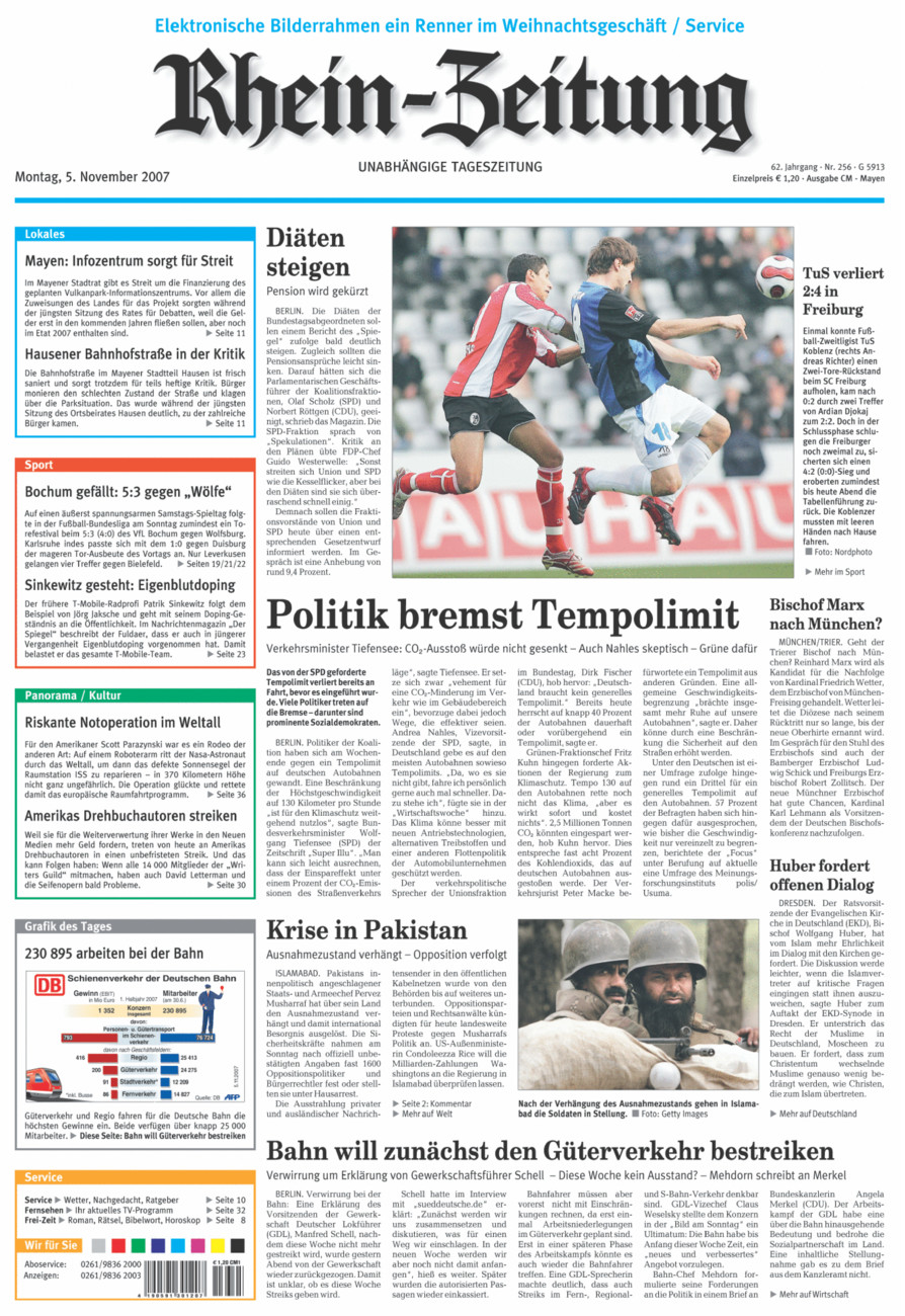 Rhein-Zeitung Andernach & Mayen vom Montag, 05.11.2007