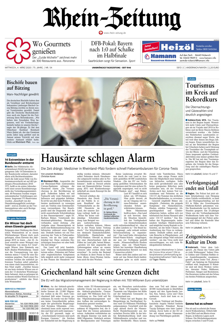 Rhein-Zeitung Andernach & Mayen vom Mittwoch, 04.03.2020