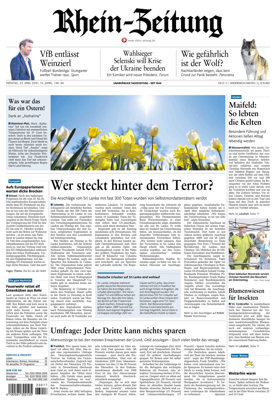 Rhein-Zeitung Andernach & Mayen vom Dienstag, 23.04.2019