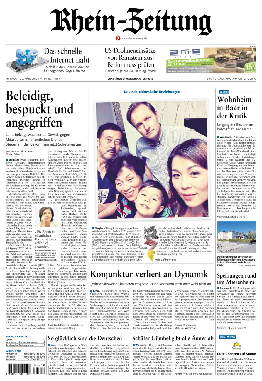 Rhein-Zeitung Andernach & Mayen vom Mittwoch, 20.03.2019