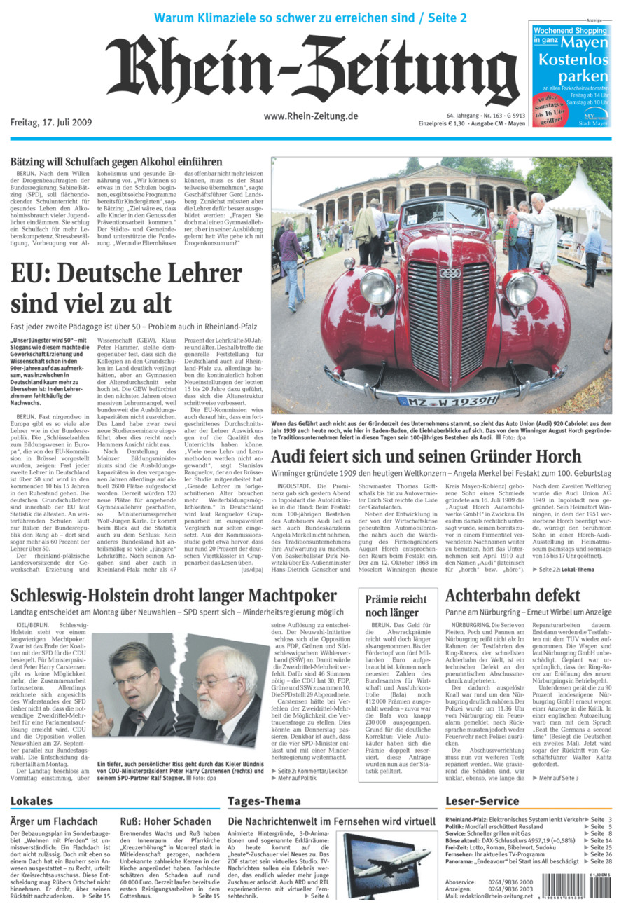 Rhein-Zeitung Andernach & Mayen vom Freitag, 17.07.2009