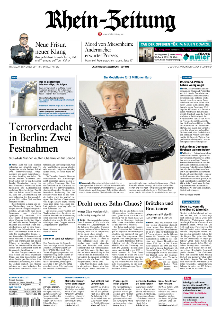Rhein-Zeitung Andernach & Mayen vom Freitag, 09.09.2011