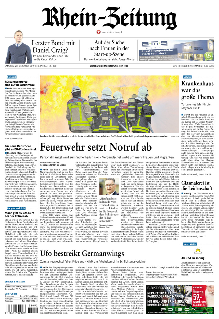 Rhein-Zeitung Andernach & Mayen vom Samstag, 28.12.2019