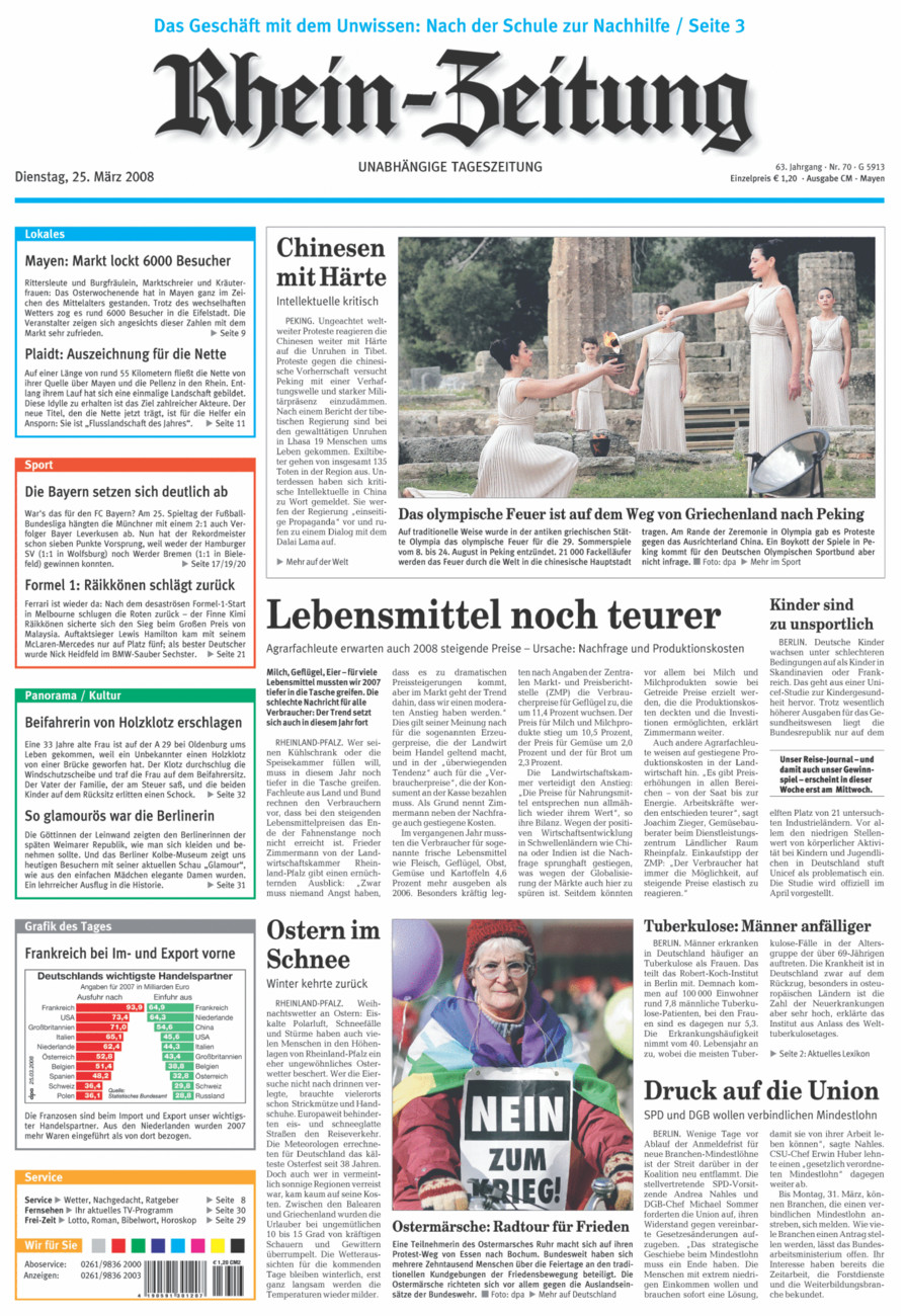 Rhein-Zeitung Andernach & Mayen vom Dienstag, 25.03.2008