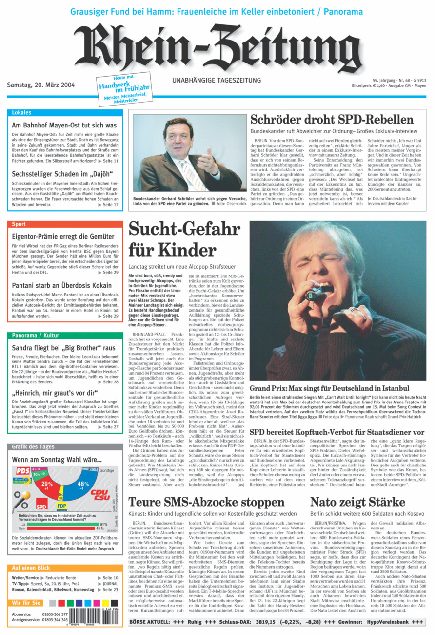 Rhein-Zeitung Andernach & Mayen vom Samstag, 20.03.2004